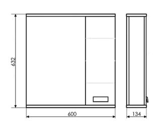 Comforty Зеркало шкаф Модена M-60 00-00001639